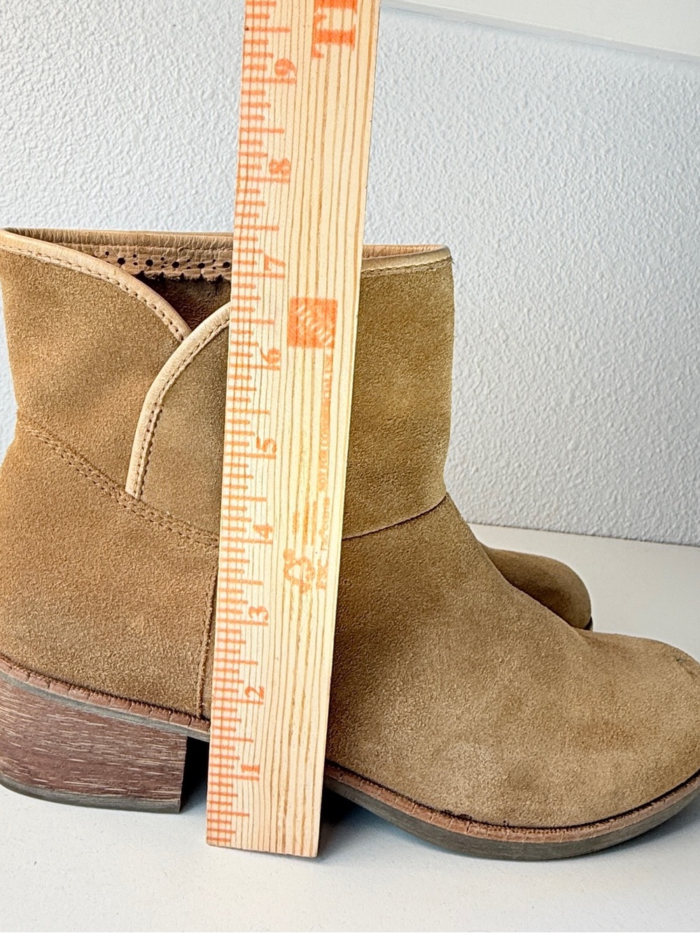 UGG Suede Ankle Boots Womens 11 Tan Block Heel Comfort Booties Winter Boots Cute - Picture 6 of 15